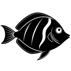 Surgeonfish Vector Art | Generative AI Linocut Silhouette Illustration