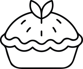 apple pie outline icon vector illustration