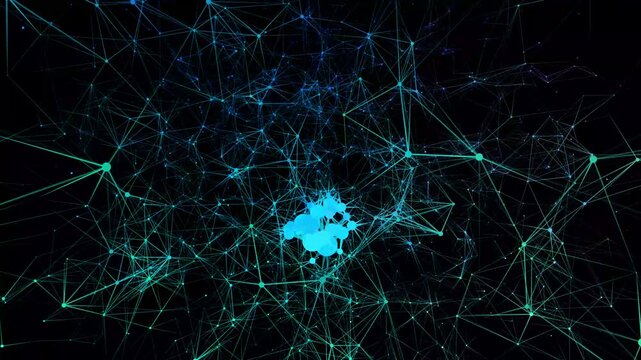 Cyberspace network. A futuristic data stream for technology videos. An innovative network.