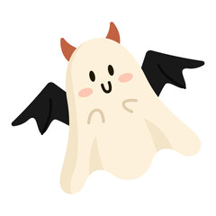 Cute Little Ghost with a Wings