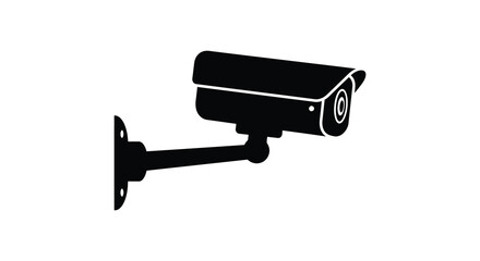 Security camera surveillance system device capturing footage for monitoring and protection silhouette