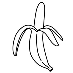 One line art banana silhouette