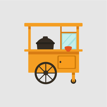 Vector illustration of traditional Asian street food cart m18.eps
