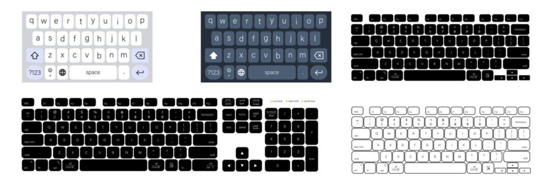 Keyboard of computer, laptop and smartphone