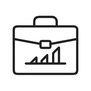 Briefcase icon with a graph for business use