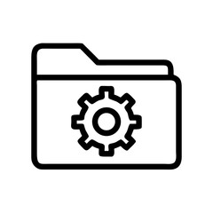 Icon of a folder with a gear