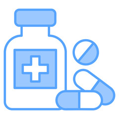Obraz premium Medicine Line Blue Icon