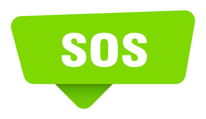 sos green sign isolated on transpatent background. sos sticker