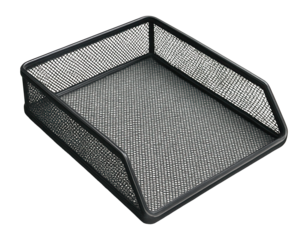 Metal mesh letter tray for organizing incoming and outgoing mail in your entryway.