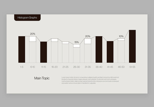 Minimalist Histogram Graph Infographic Template