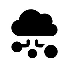 Cloud Cluster Icon Set – Vector, Outline, Network, Technology, Data, Server, Computing, Cloud