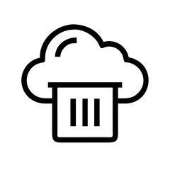 Cloud Container Icon Set – Vector, Outline, Technology, Network, Data, Server, Computing, Cloud