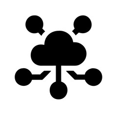 Cloud Node Icon Set – Vector, Outline, Network, Technology, Data, Server, Computing, Cloud