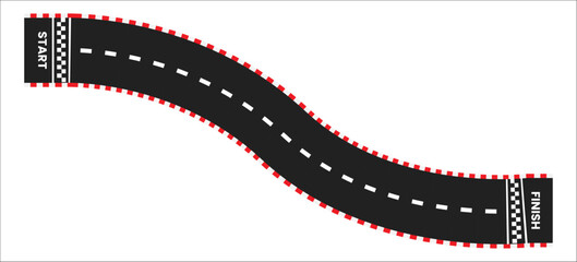 aspalt race track. start to finish vector