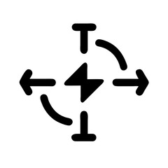 Dynamic Renewable Power Modern Minimal Outline Vector Flat Editable Energy Flow Icon Set