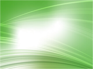Green Abstract Wave Background with Bright Light