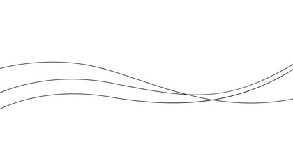 Continuous line in form curve wave, seamless abstract pattern. Wavy striped graphic background. Calm, still water of sea, river, ocean, swimming pool. Line art template. Vector illustration