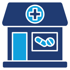 Fototapeta premium Pharmacy Flat Blue Icon