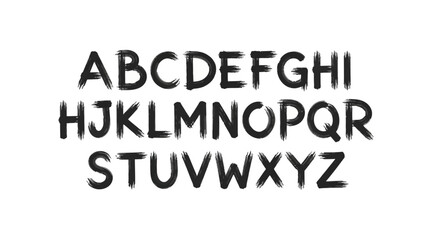 Alphabet letters with ink bleed effect