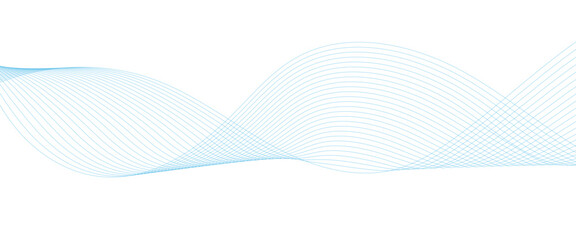 Abstract white and blue wave dynamic curve lines on white background. Energy technology concept modern backdrop design for business, presentation, banner.