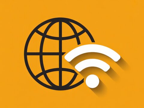 Stay connected globally with modern wifi internet access anywhere, featuring a clean network signal on a vivid background for seamless communication