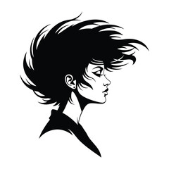 A woman with a stylish and voluminous hairstyle