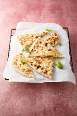 Traditional homemade naan bread