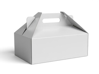 Elegant white gable box mockup for branding and packaging design, ready for your creative touch - ideal for food, gifts, or retail products