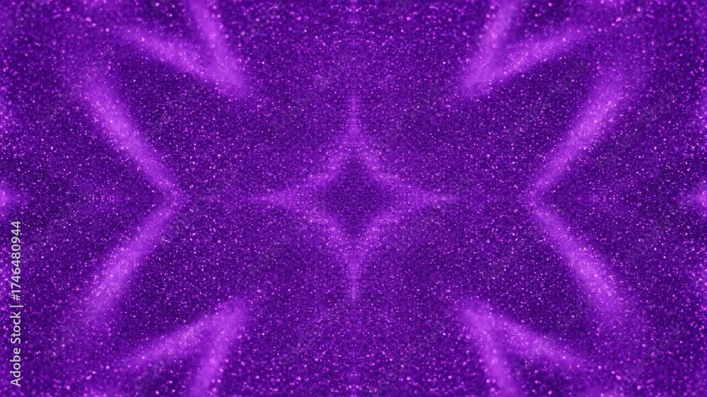 Wall mural glowing purple glitter forms intricate geometric patterns that shift and pulsate in a captivating se