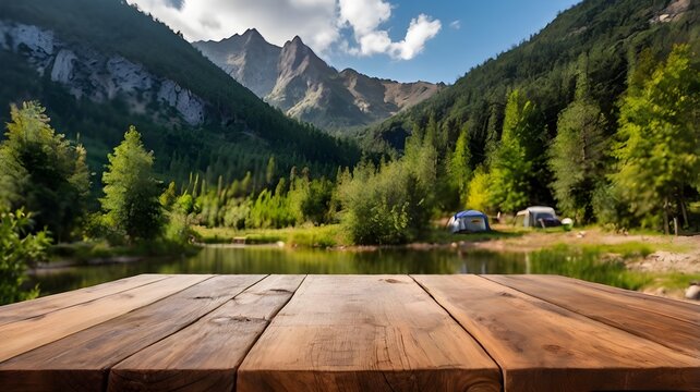 wooden bridge in the mountains