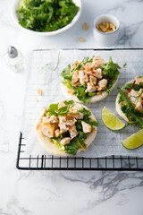 Chicken sandwiches with peanut and lime