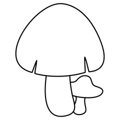 cute mushroom doodle outline