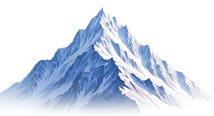 Fototapeta premium Majestic snow capped mountain peak isolated on transparent background