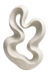 Naklejka premium Abstract marble sculpture with flowing curves, ideal for a minimalist workspace.