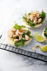 Chicken sandwiches with peanut and lime