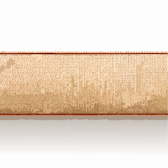 Abstract decorative horizontal panel with textured surface and shadow