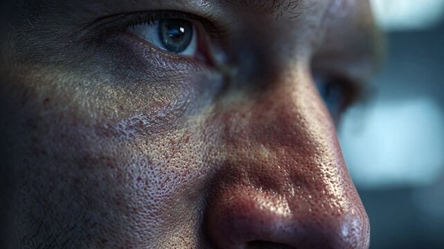 Person with a concerned expression, a scene of drug abuse and healthcare system challenges.