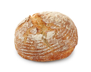Loaf of fresh bread isolated on white