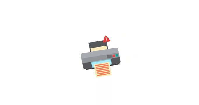 Animated printer icon for technology Ideal for office designs printing themes tech branding printer promotions and digital graphics.