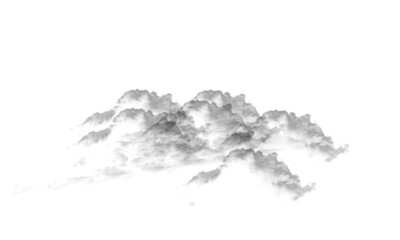 Obraz premium Dark gray smoke cloud exploding against a black background