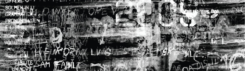 Abstract grunge lettering background. Monochrome abstract grunge black and white illustration	
