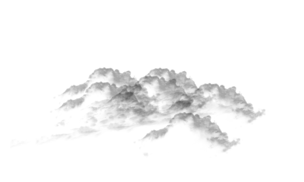 Dark gray smoke cloud exploding against a black background