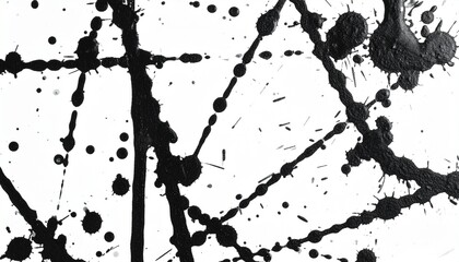 black ink splatter scattered drops