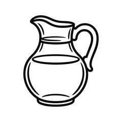 Vector Illustration of Pitcher Jug Liquid Container Kitchenware Isolated Graphic
