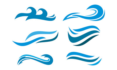 set of water wave icon vector illustration