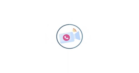 Animated video call icon for communication Ideal for digital designs virtual themes communication branding video call promotions and digital graphics.