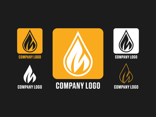 Modern Flame and Droplet Logo for Energy or Oil Company
