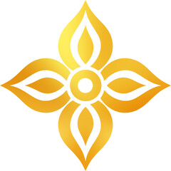 Gold floral motif, Thai golden flower
