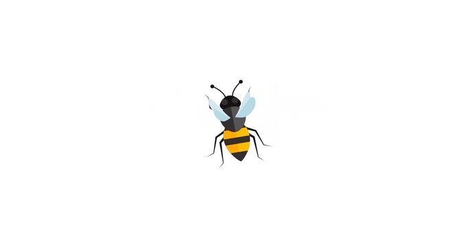 Animated bee icon for nature Ideal for environmental designs insect themes animal branding bee promotions and wildlife graphics.