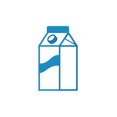 Blue Milk Carton Icon on transparent background